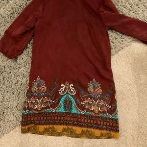 Rue 21 Maroon Patterned Dress